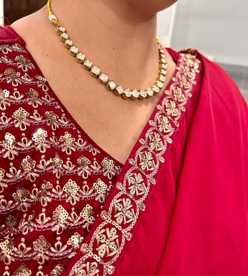 Ad Kundan String Necklace (premium quality) By shringar