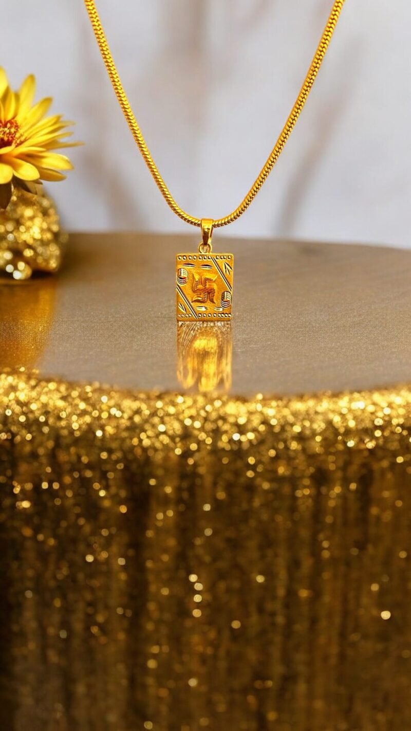 Swastik Pendant for good luck , 24k gold plated, perfect for gifting