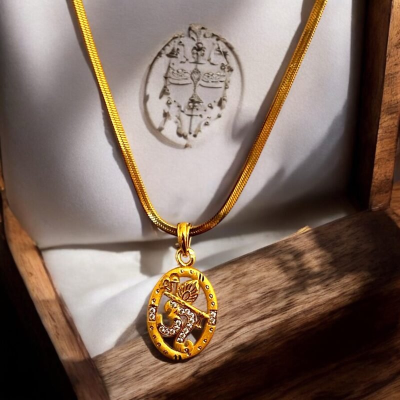 Elegant Om Pendant 24k gold plated, perfect for gifting