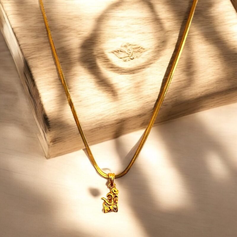 Om Damru Pendant 24k gold plated,Dailywear