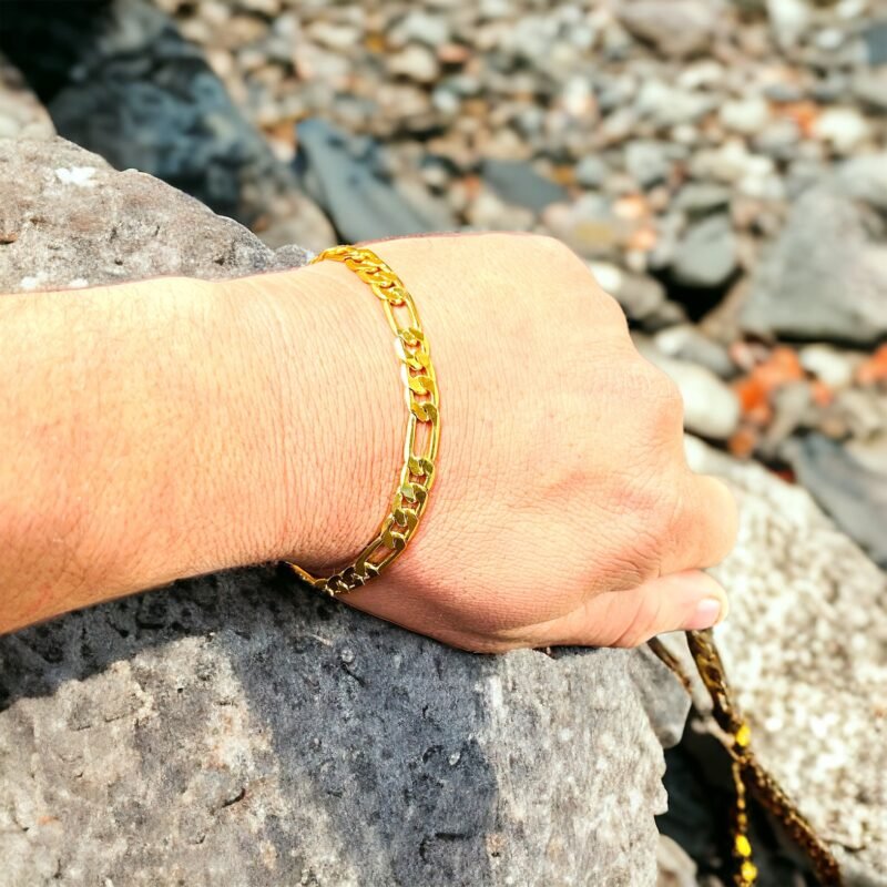 Figaro 24k gold plated Bracelet